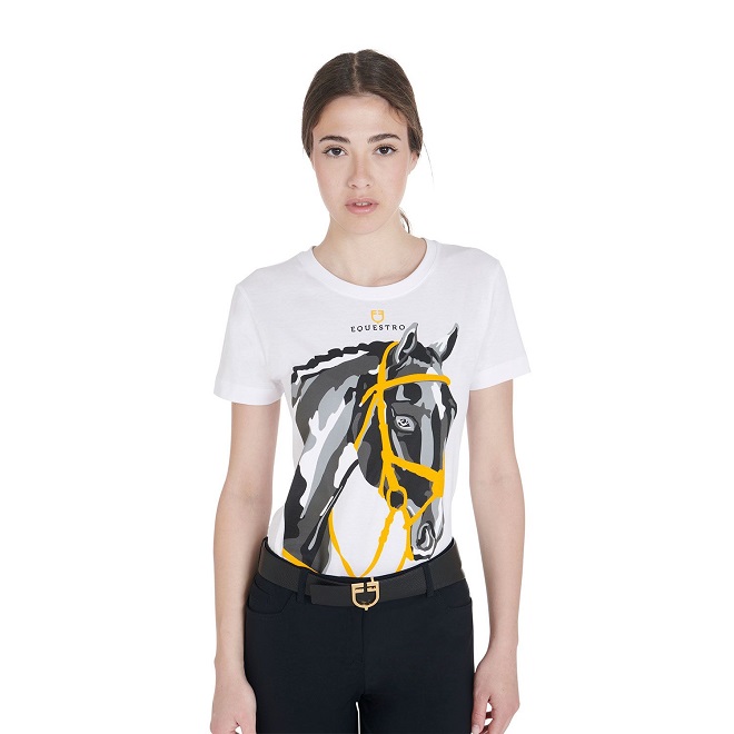 T-SHIRT HORSE HEAD EQUESTRO DONNA* Donna, T-shirt 